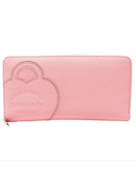 Tiffany & Co. Handbags - Tiffany & Co. Pastel Pink Pebbled Leather Zip Wallet
